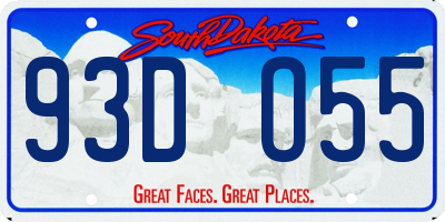 SD license plate 93DO55