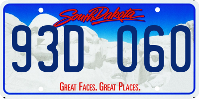 SD license plate 93DO60