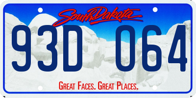 SD license plate 93DO64