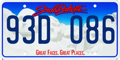 SD license plate 93DO86