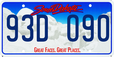 SD license plate 93DO90