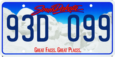 SD license plate 93DO99