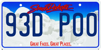 SD license plate 93DP00