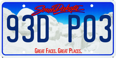 SD license plate 93DP03