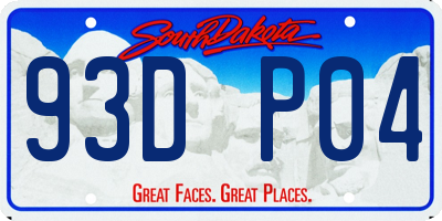 SD license plate 93DP04