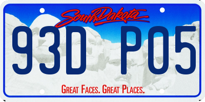 SD license plate 93DP05