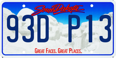 SD license plate 93DP13