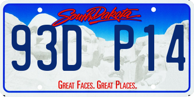 SD license plate 93DP14