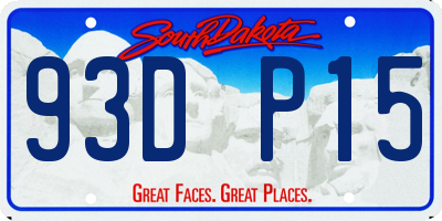 SD license plate 93DP15