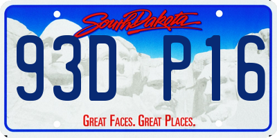 SD license plate 93DP16