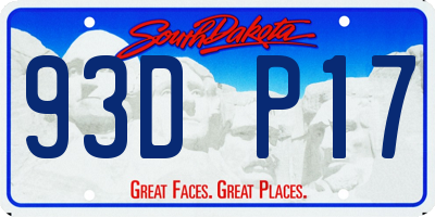 SD license plate 93DP17