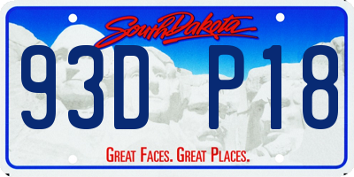 SD license plate 93DP18