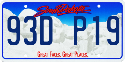 SD license plate 93DP19
