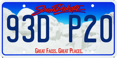 SD license plate 93DP20