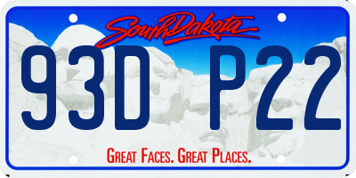 SD license plate 93DP22