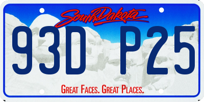 SD license plate 93DP25