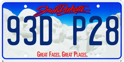 SD license plate 93DP28