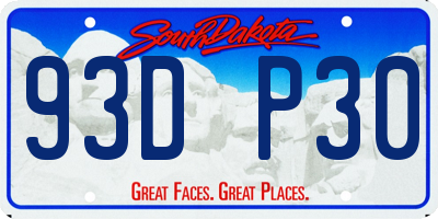 SD license plate 93DP30