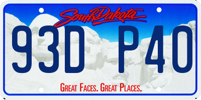 SD license plate 93DP40