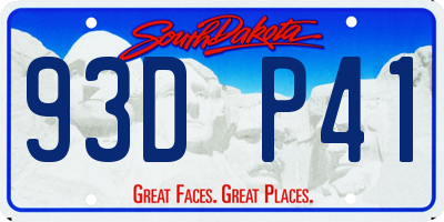 SD license plate 93DP41