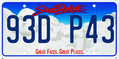 SD license plate 93DP43