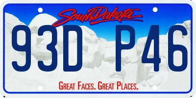 SD license plate 93DP46