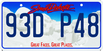 SD license plate 93DP48
