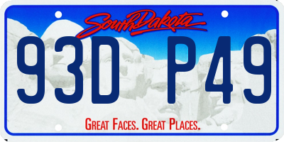 SD license plate 93DP49