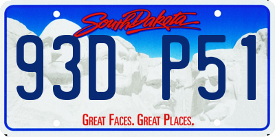 SD license plate 93DP51