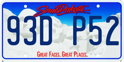 SD license plate 93DP52