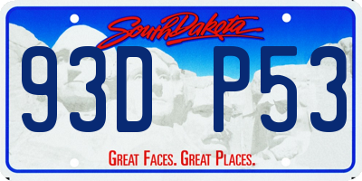 SD license plate 93DP53