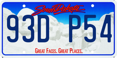 SD license plate 93DP54