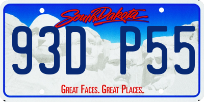 SD license plate 93DP55