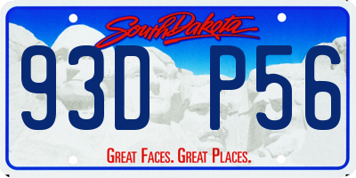 SD license plate 93DP56