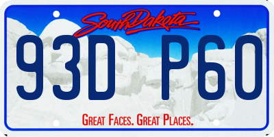 SD license plate 93DP60
