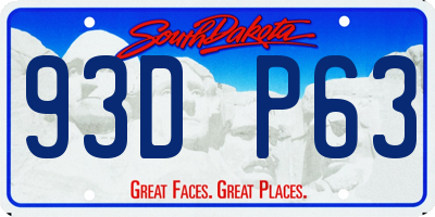 SD license plate 93DP63