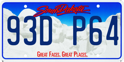 SD license plate 93DP64