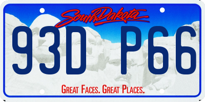 SD license plate 93DP66