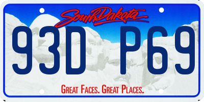SD license plate 93DP69