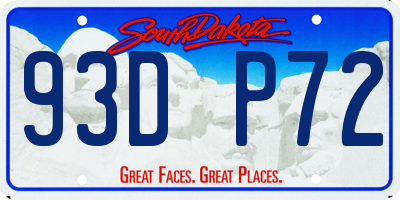 SD license plate 93DP72