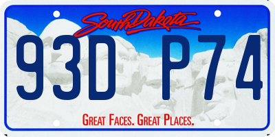 SD license plate 93DP74