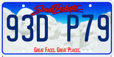 SD license plate 93DP79