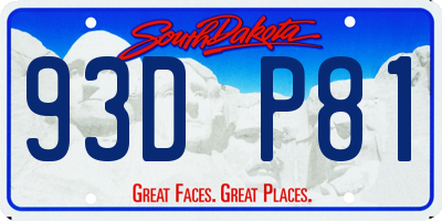 SD license plate 93DP81