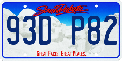 SD license plate 93DP82