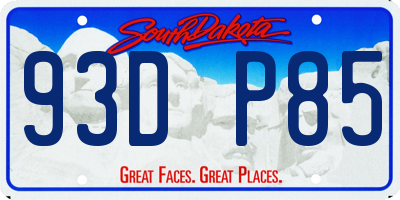 SD license plate 93DP85