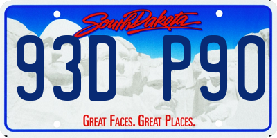 SD license plate 93DP90