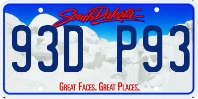 SD license plate 93DP93
