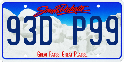 SD license plate 93DP99