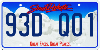 SD license plate 93DQ01