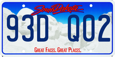 SD license plate 93DQ02